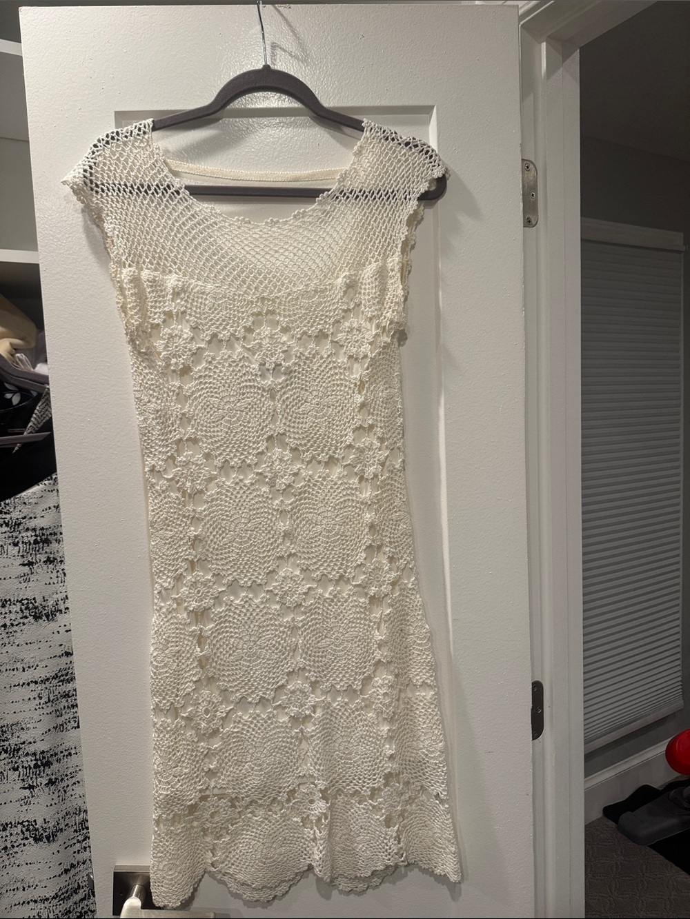 Trina Turk Cream Crochet Knit Dress - Lightweight Summer Dress